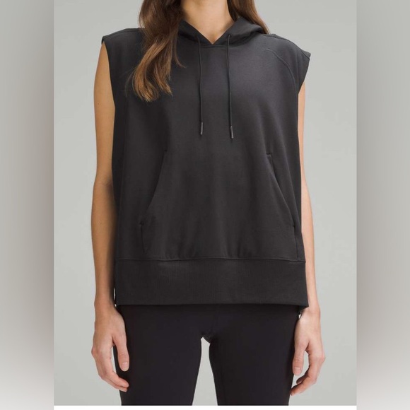 lululemon athletica Tops - NWOT Lululemon French Terry Sleeveless Hoodie Black